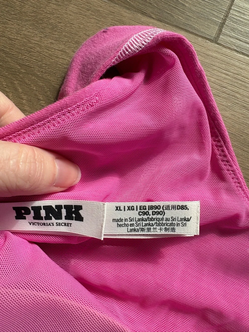 PINK Sports Bra Hot Pink Crop Top size XL